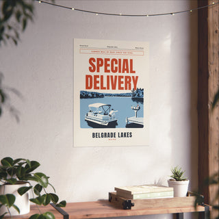 Maine Wall Art Print - Belgrade Lakes Great Pond Mail Boat Poster for Lake House, Camp & Airbnb Decor