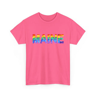 Maine Letters Pride Flag Tee
