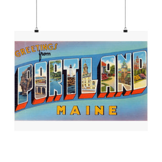 Greetings from Portland Maine Postcard Poster