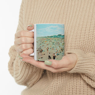 A Day at Old Orchard Beach Vintage Photo Mug