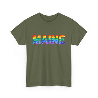 Maine Letters Pride Flag Tee
