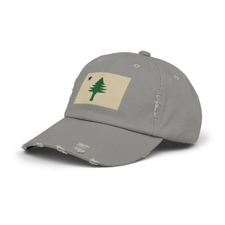 Maine Flag Unisex Distressed Cap