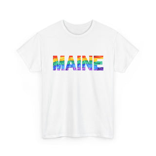 Maine Letters Pride Flag Tee