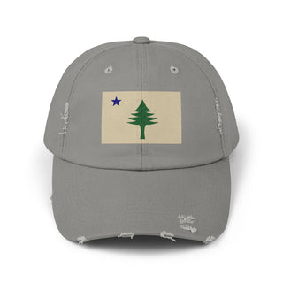 Maine Flag Unisex Distressed Cap