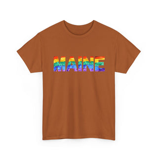 Maine Letters Pride Flag Tee