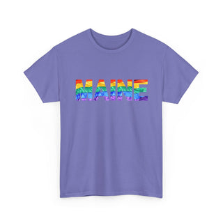 Maine Letters Pride Flag Tee