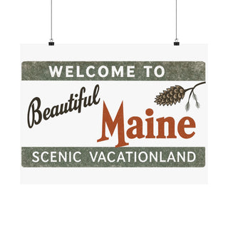 Vintage Welcome to Maine Sign Poster