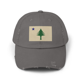 Maine Flag Unisex Distressed Cap