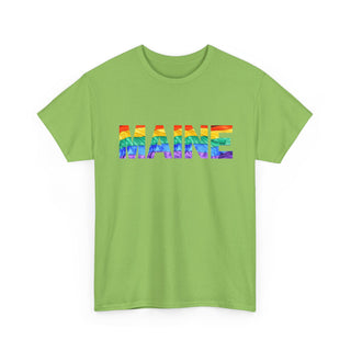 Maine Letters Pride Flag Tee