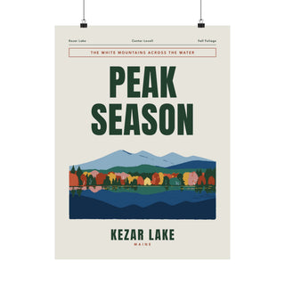 Kezar Lake Fall Foliage Poster, Maine wall art print