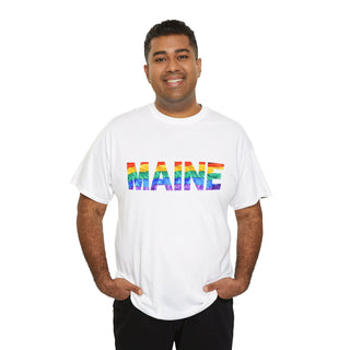 Maine Letters Pride Flag Tee