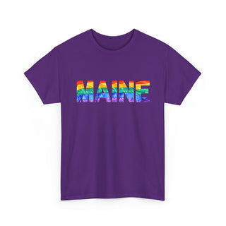 Maine Letters Pride Flag Tee