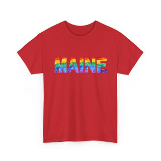 Maine Letters Pride Flag Tee