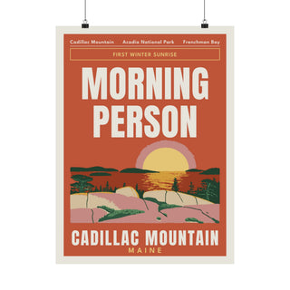 Cadillac Mountain Sunrise Poster, Maine wall art print