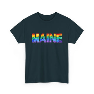 Maine Letters Pride Flag Tee