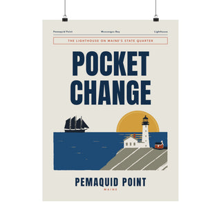 Pemaquid Point Lighthouse Poster, Maine wall art print