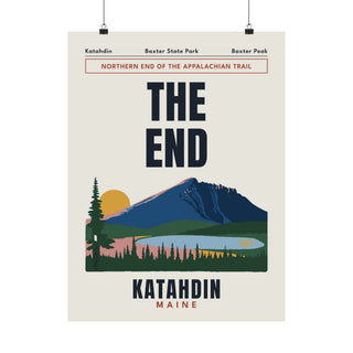 Katahdin The End Appalachian Trail Poster, Maine wall art print