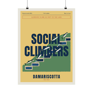 Maine Wall Art Print - Damariscotta Mills Alewife Fish Ladder Social Climbers Poster for Camp, Cottage & Airbnb Decor