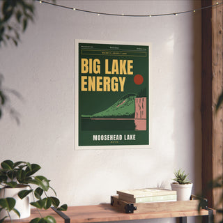 Moosehead Lake Mount Kineo Poster hanging on a living room wall